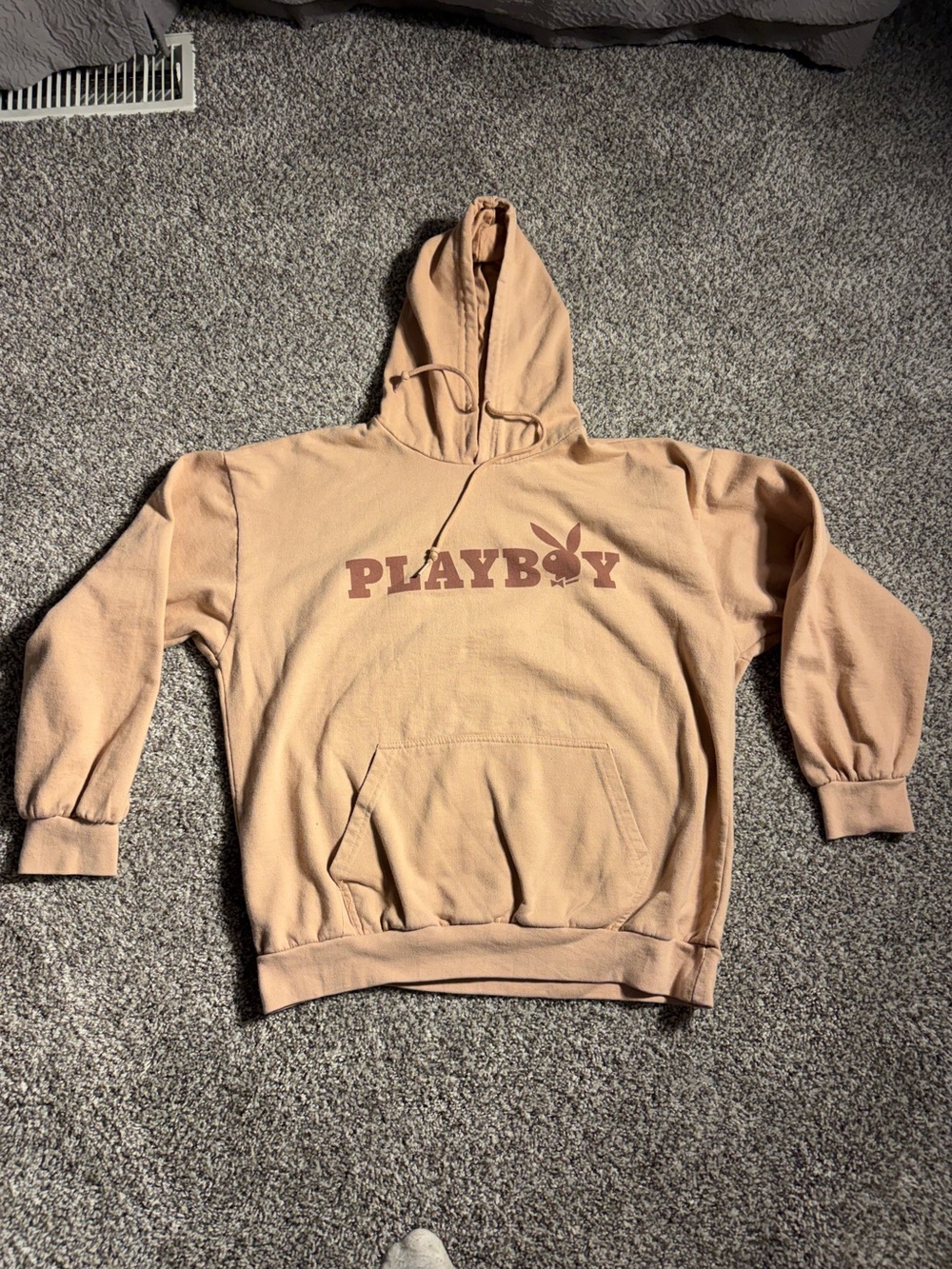 PLAYBOY Tan Crewneck Hoodie with Logo